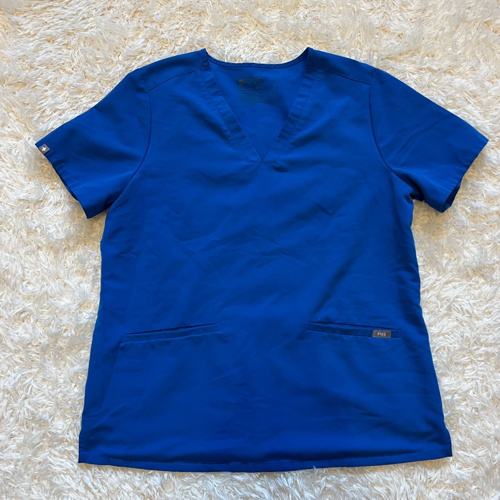 Figs Scrub top Casma large Royal blue